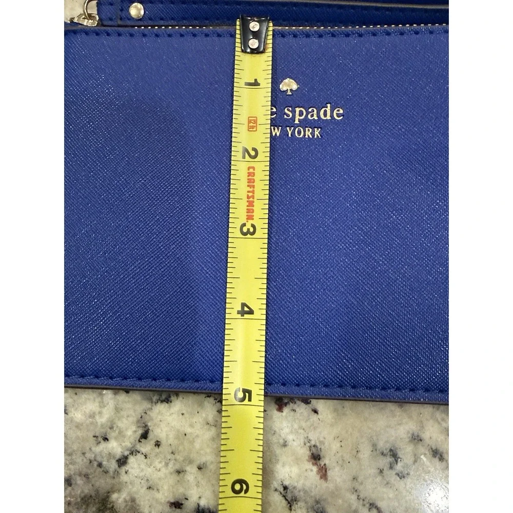 Kate Spade New York Cobalt Blue Zippered Wristlet Pouch Purse